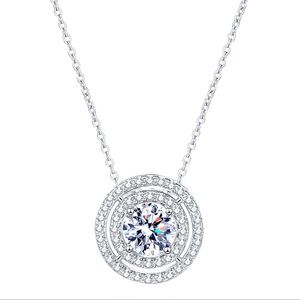 STUNNING 2 CARAT MOISSANITE NECKLACE double halo